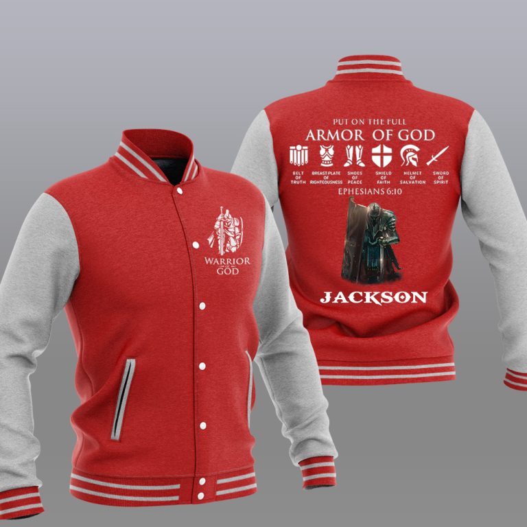 Put On The Full Armor Of God Personalized Baseball Jacket – Furmaly